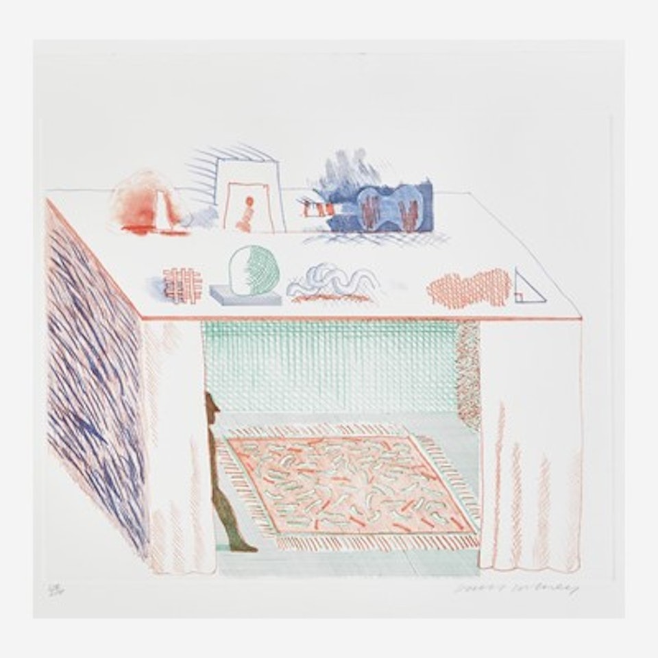 In a Chiaroscuro, Plate 9 from The Blue Guitar by David Hockney