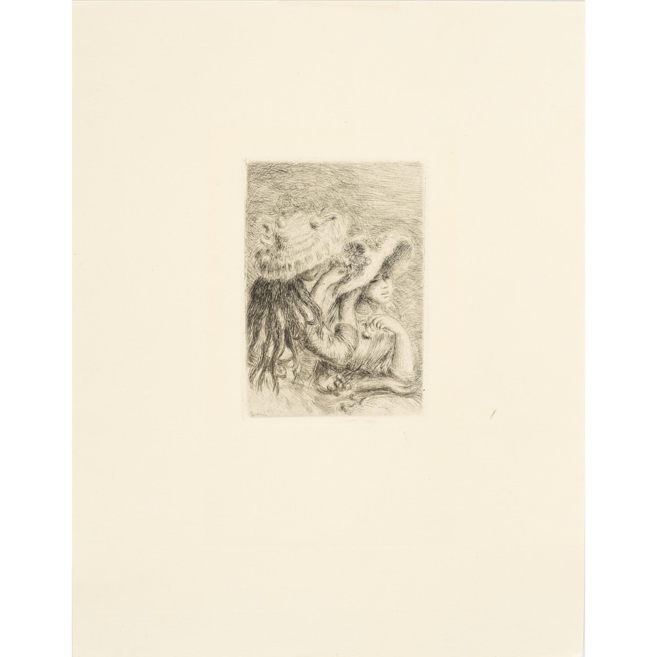 Le chapeau épinglé (La fille de Berthe Morisot et sa cousine) (The Pinned Hat (The Daughter of Berthe Morisot and her Cousin)) by Pierre-Auguste Renoir