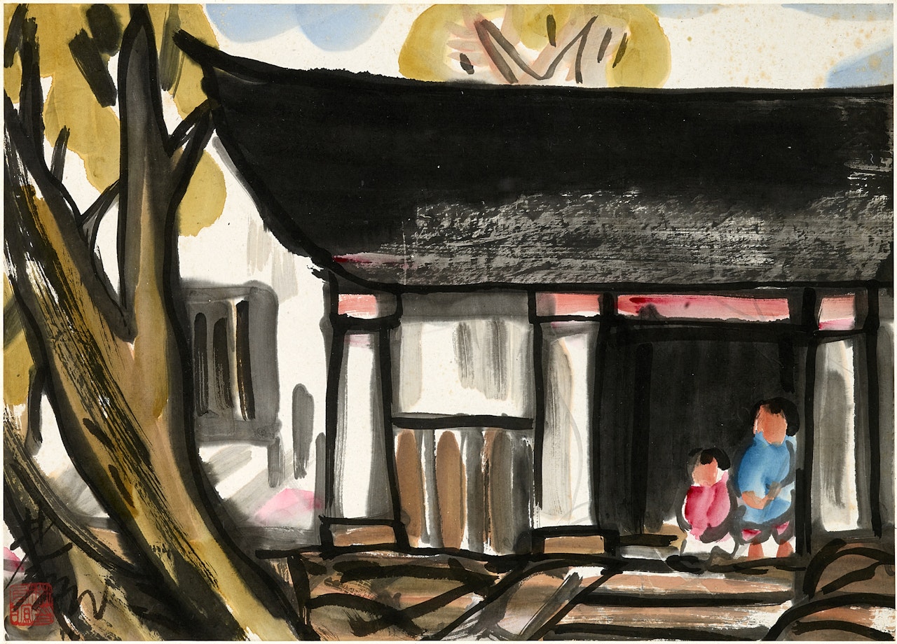Village Life by Lin Fengmian