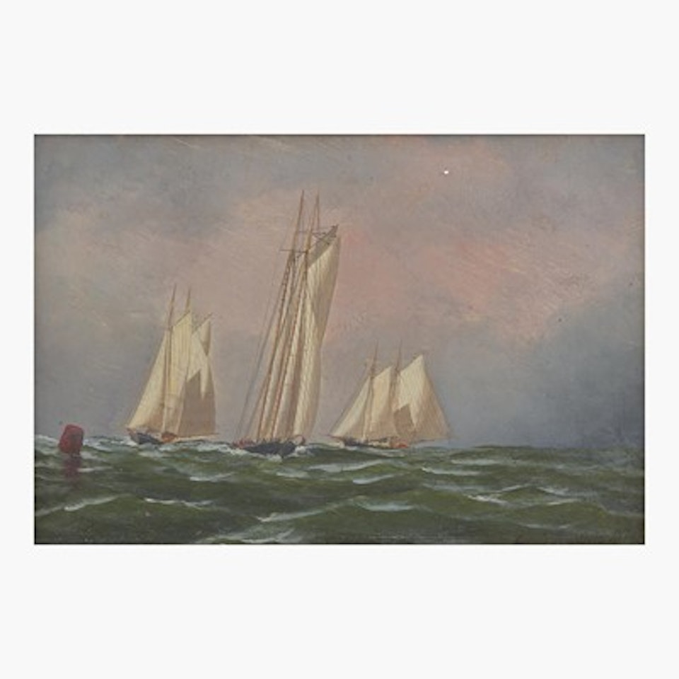 Three Racing Yachts by Antonio Jacobsen