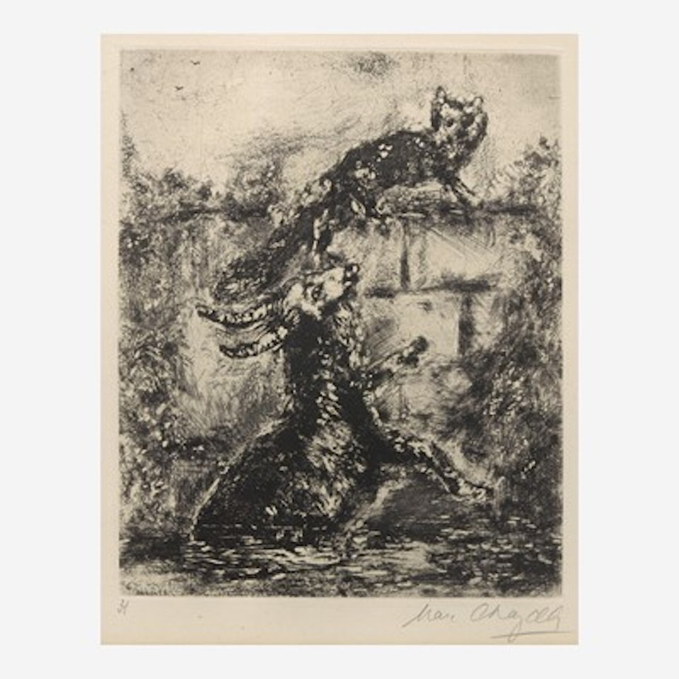 Three Prints from Les Fables de la Fontaine by Marc Chagall