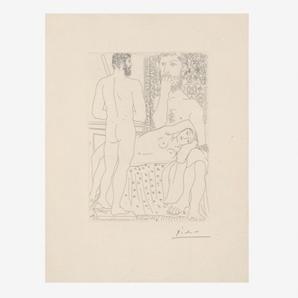 Sculpteur, Modèle Couché et Sculpture, Plate 37 from La Suite Vollard by Pablo Picasso