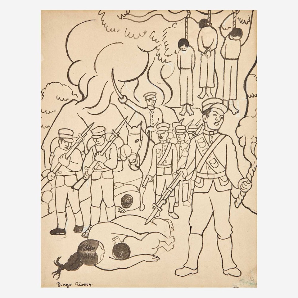 Untitled (Revolution) Illustration for "Fermin" by Diego Rivera
