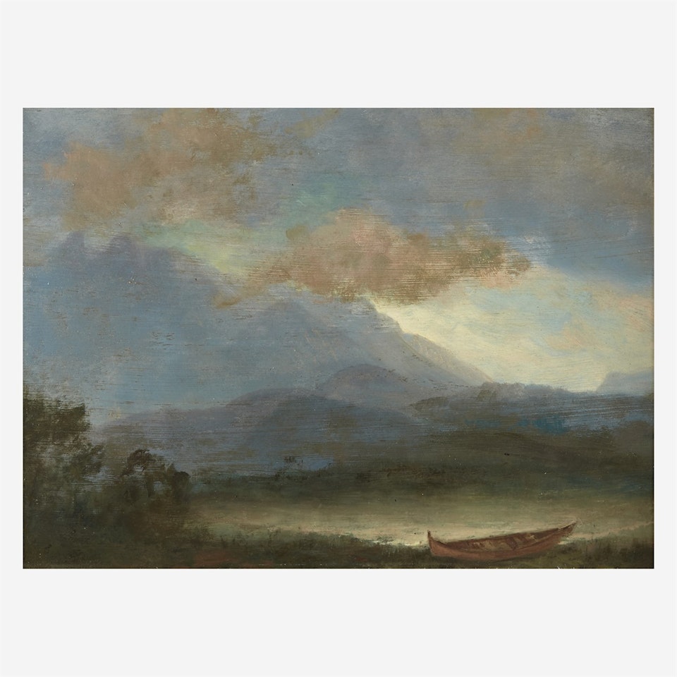 Indian Canoe at Lakeside by Albert Bierstadt