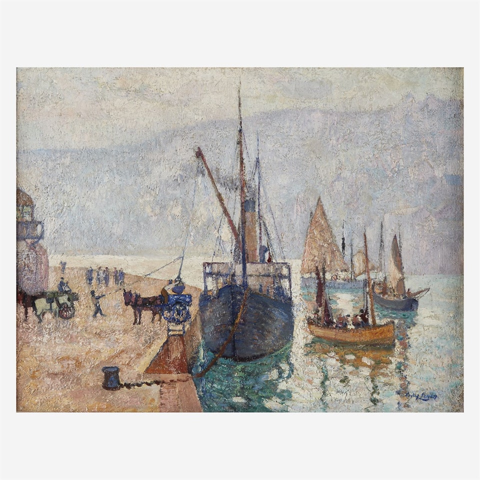 Ship Unloading at Dockside by Hayley Lever