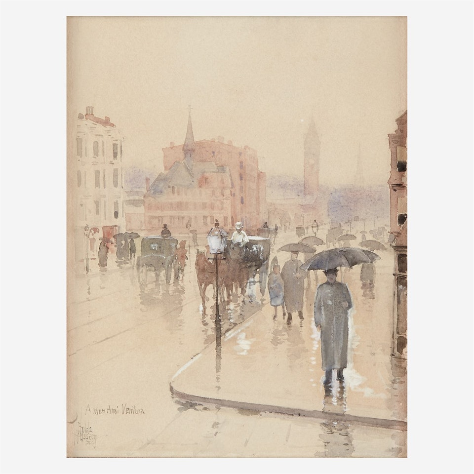 Rainy Day, Columbus Avenue, Boston by Childe Hassam