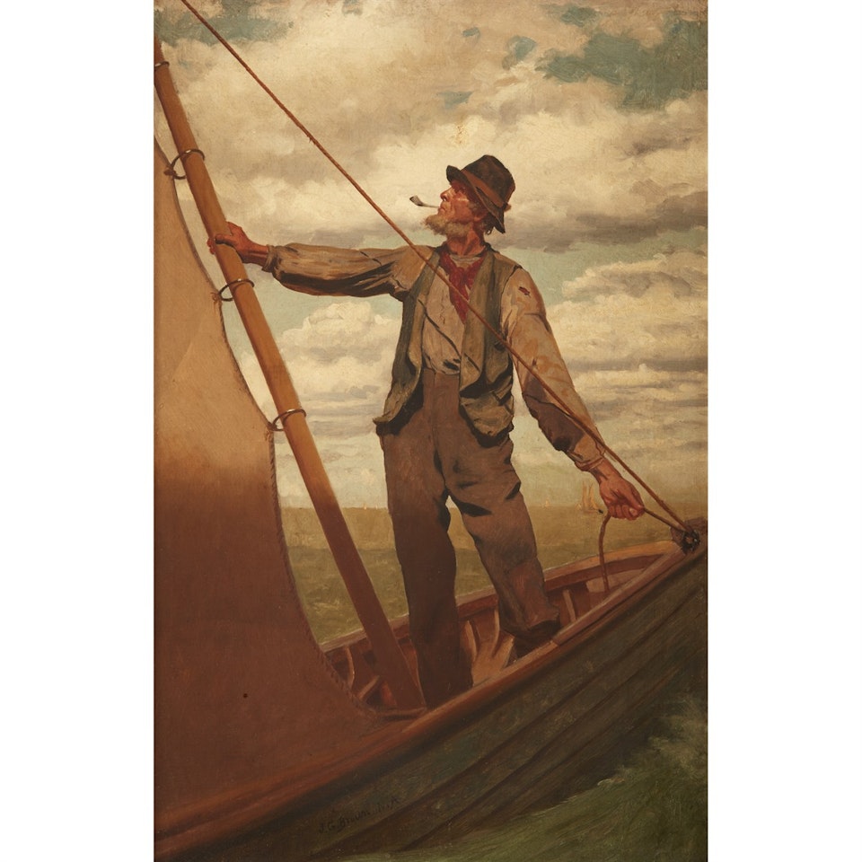 Hoisting the Sail by John George Brown