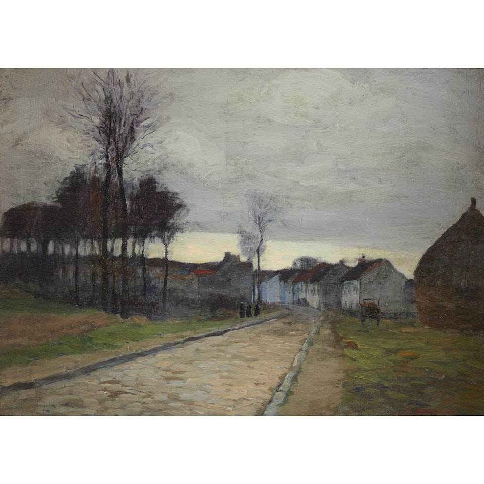 French Village at Dusk by Edward Willis Redfield