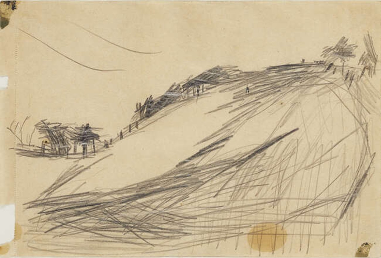 Primrose Hill (study) by Frank Auerbach