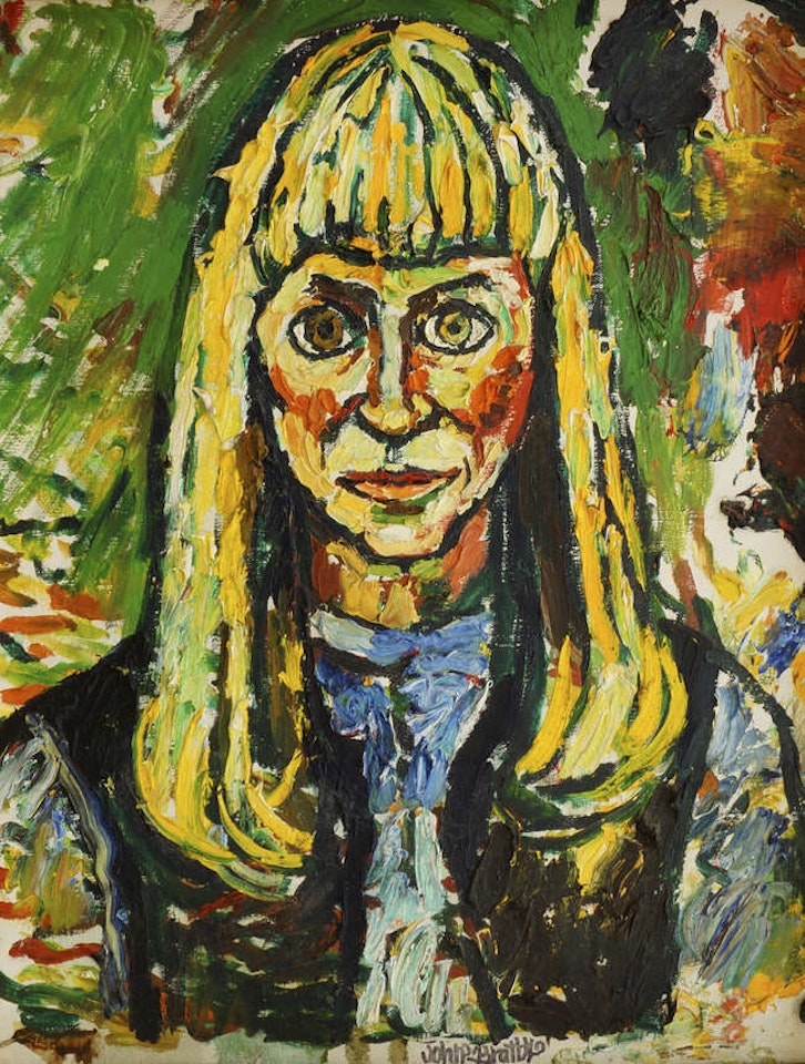 Portrait of a lady, head and shoulders, possibly Rita Tushingham by John Bratby