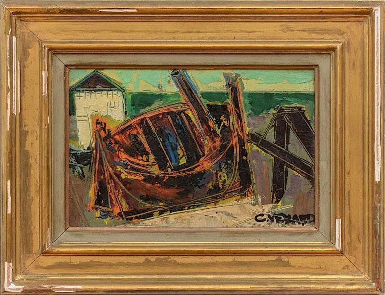 BOAT ON DOCK by Claude Venard