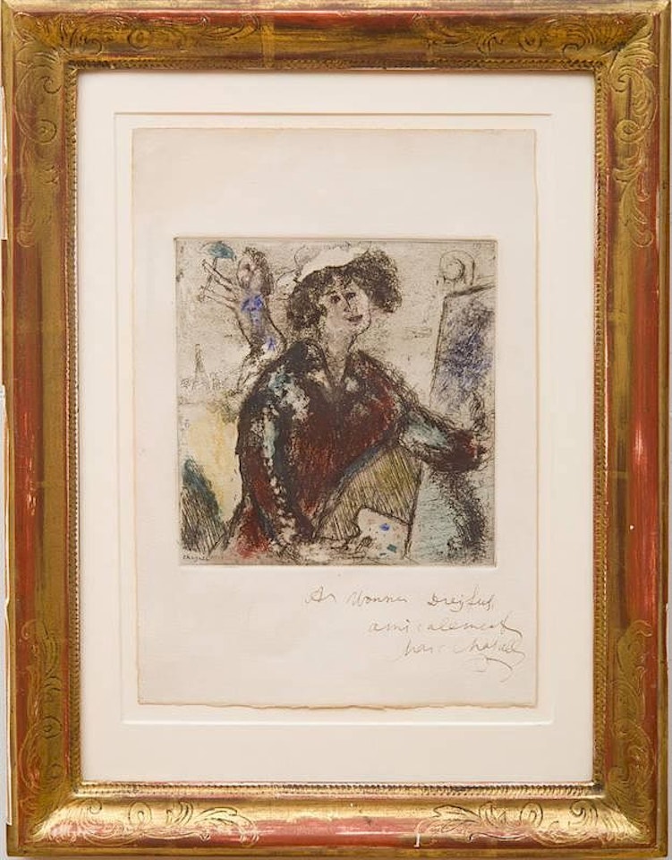 AUTOPORTRAIT AU CHEVALET (CRAMER 13) by Marc Chagall