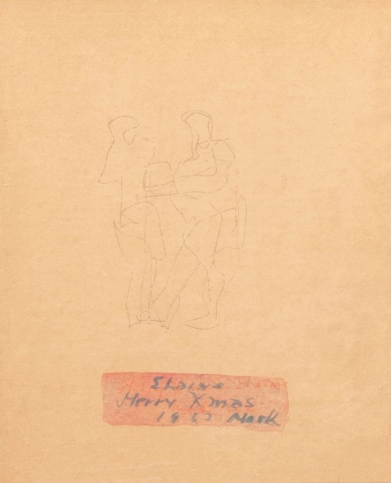 Two Figures (Christmas card by Mark Tobey