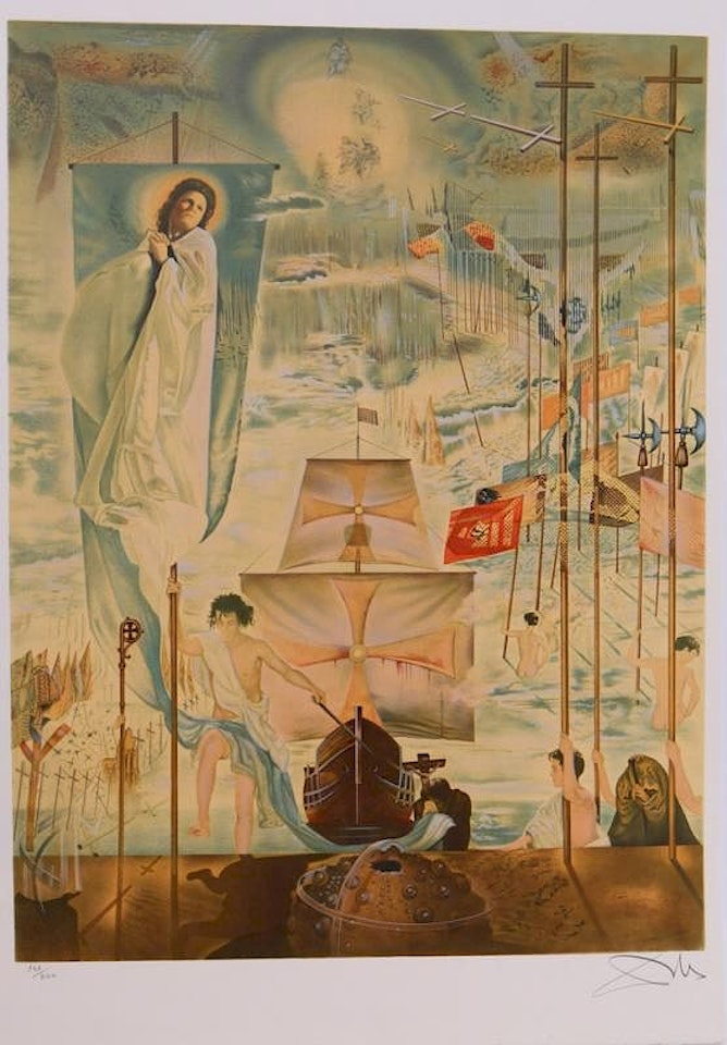 THE DISCOVERY OF AMERICA BY CHRISTOPHER COLUMBUS by Salvador Dali