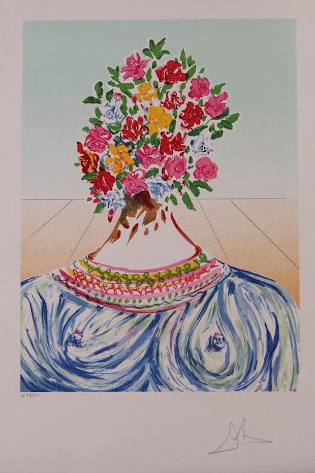 THE FLOWERING OF INSPIRATION (GALA EN FLEURS), FROM THE RETROSPECTIVE SUITE by Salvador Dali