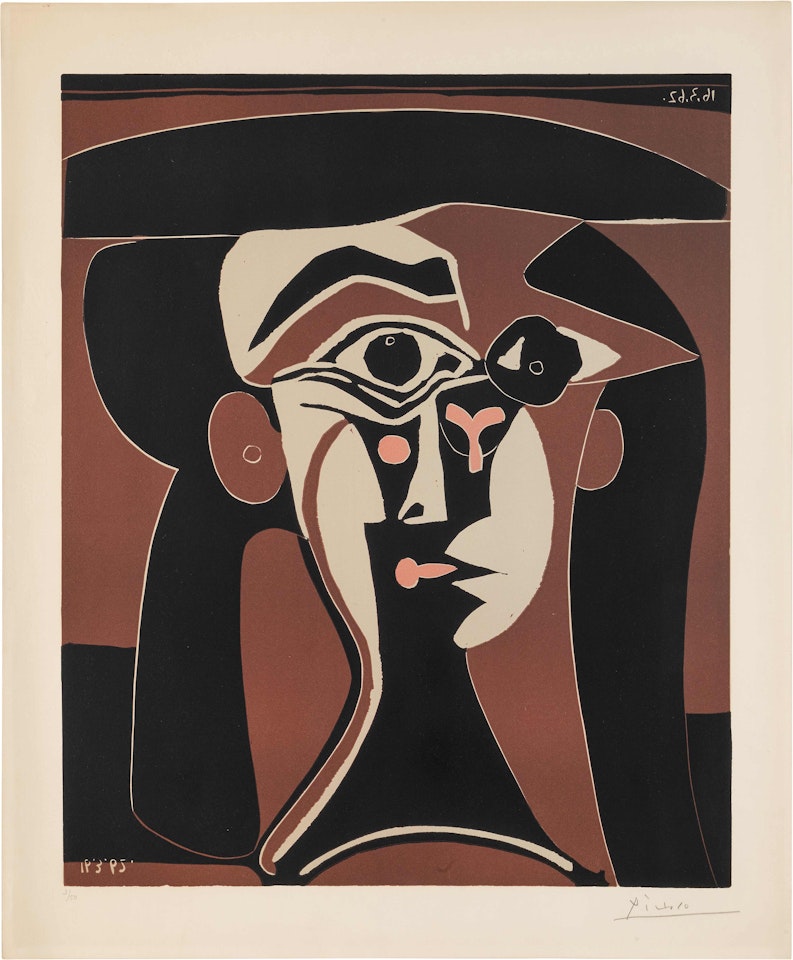 Jaqueline au chapeau noir (Bloch 1028; Baer 1311) by Pablo Picasso