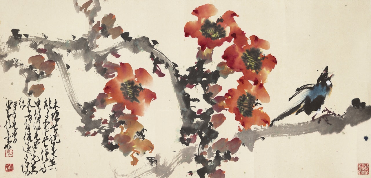 Cotton Tree Flower and Bird by Zhao Shao'ang