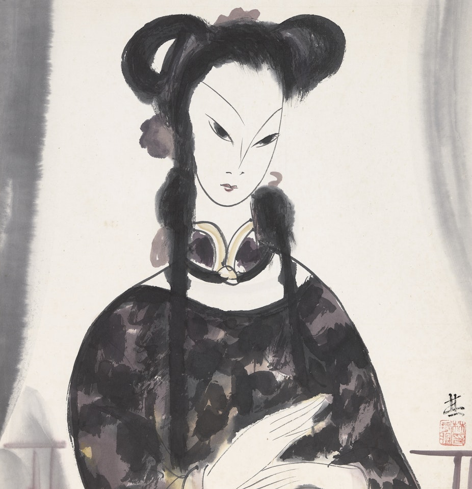 Girl in Black Dress by Lin Fengmian