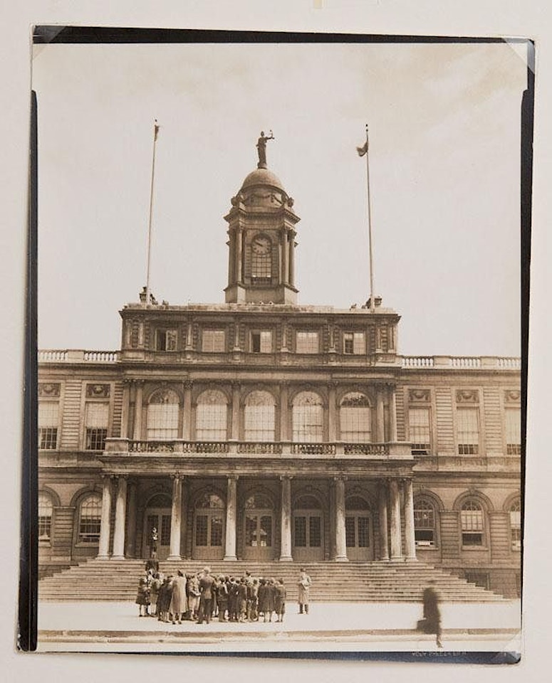 UNTITLED (MAN IN STRAW HAT); COUNTRY SINGER; FOCUSING WATER WAVES; AND CITY HALL by Berenice Abbott