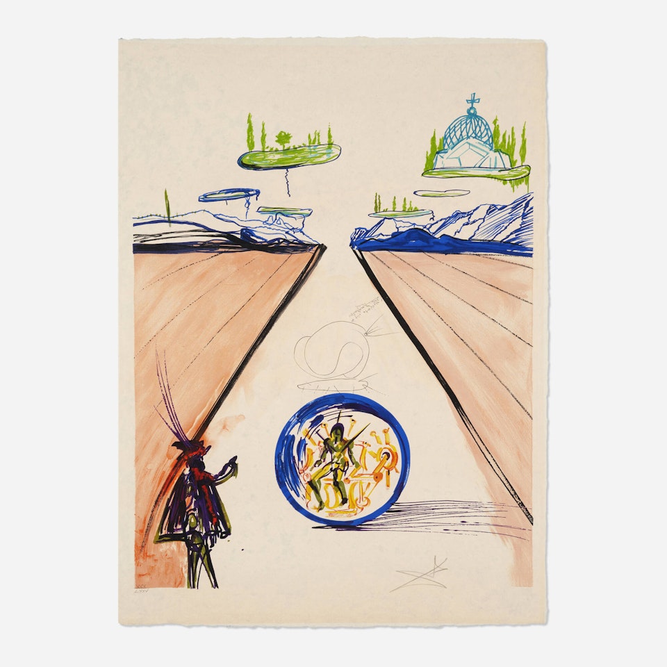 Intra-Uterine Paradisiac Locomotion (from the Imaginations and Objects of the Future series) by Salvador Dali