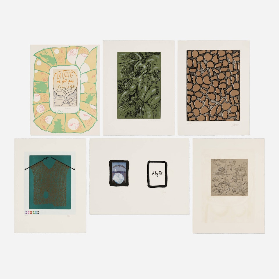 Six works from the Bonjour Max Ernst portfolio by Various Artists