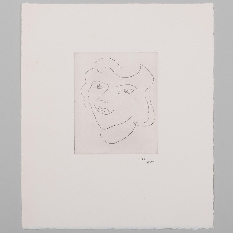 Triangular face, volute-shaped lock by Henri Matisse