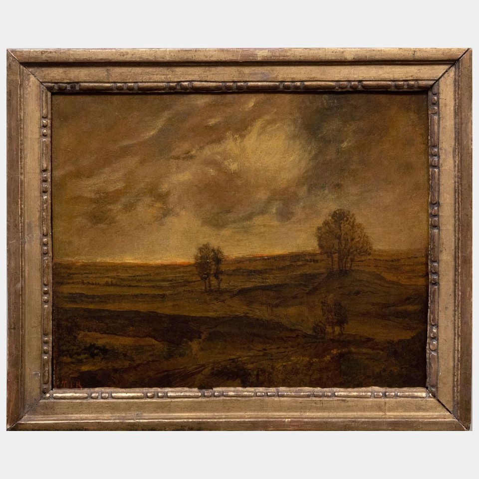 Plaine au crépuscule by Théodore Rousseau