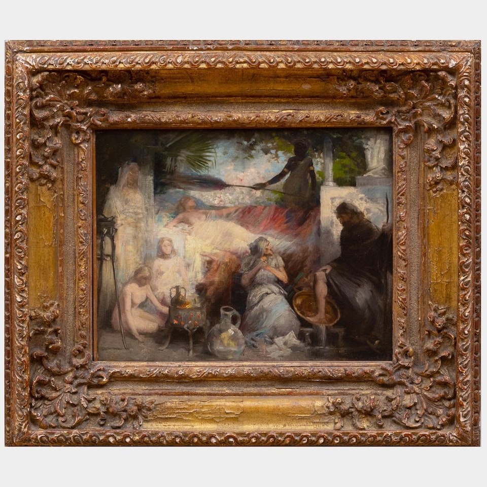 Orientalist Interior Scene by Frederick Judd Waugh