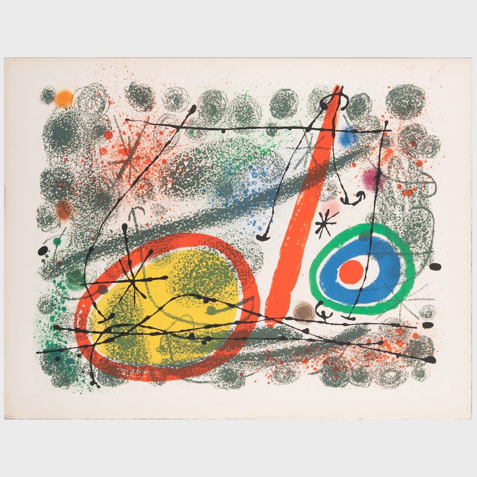 Lithograph for the Cartones Exhibition by Joan Miró