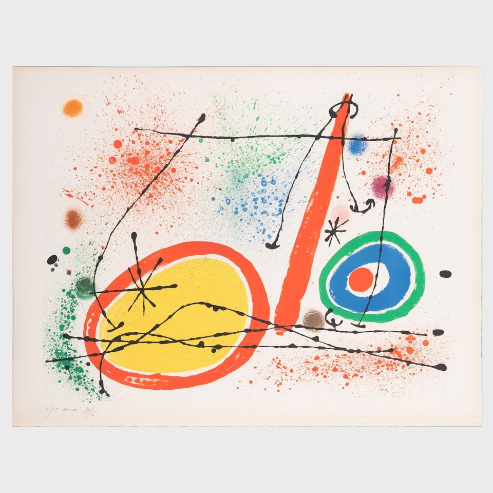 Intermediate State of Lithograph for the Cartones Exhibition by Joan Miró