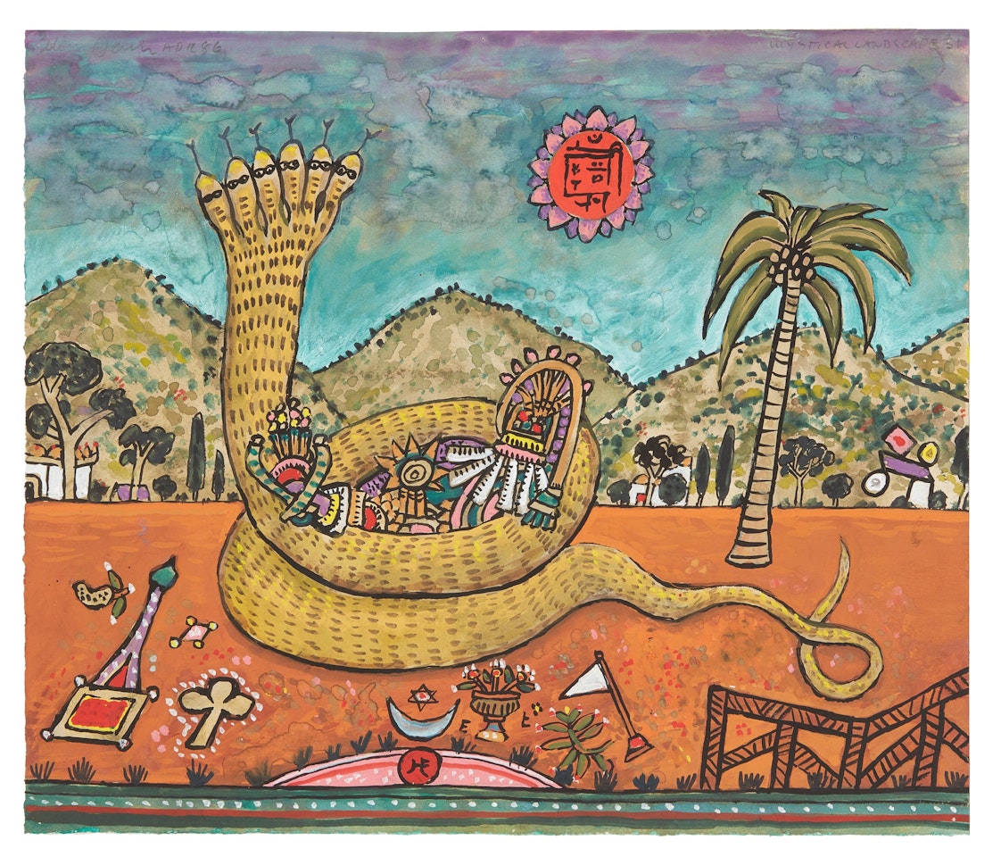 MYSTICAL LANDSCAPE 31 (HEADED SERPENT) by Alan Davie