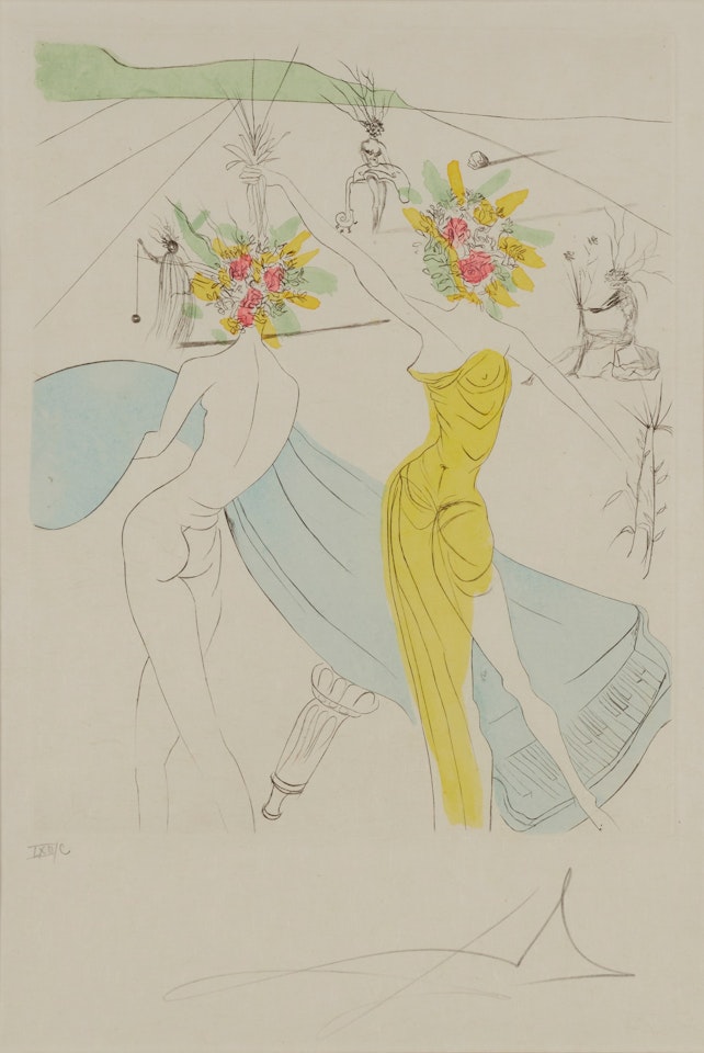 FEMME-FLEURS AU PIANO, FROM HIPPIES by Salvador Dali