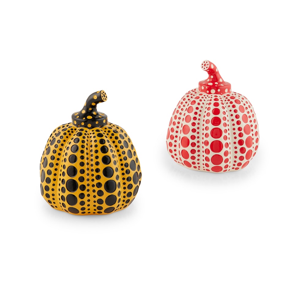PUMPKINS (YELLOW/BLACK AND RED/WHITE) by Yayoi Kusama