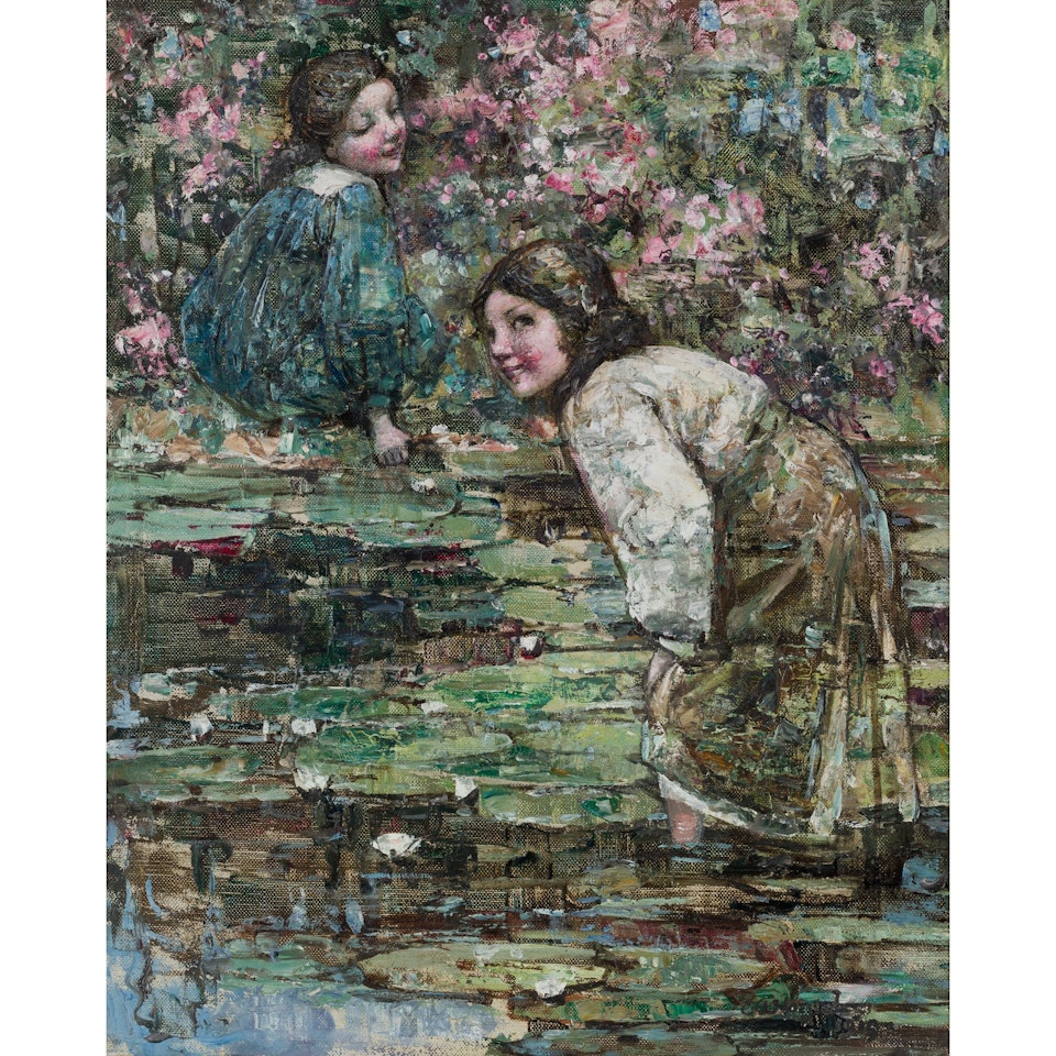 BY THE LILY POND by Edward Atkinson Hornel