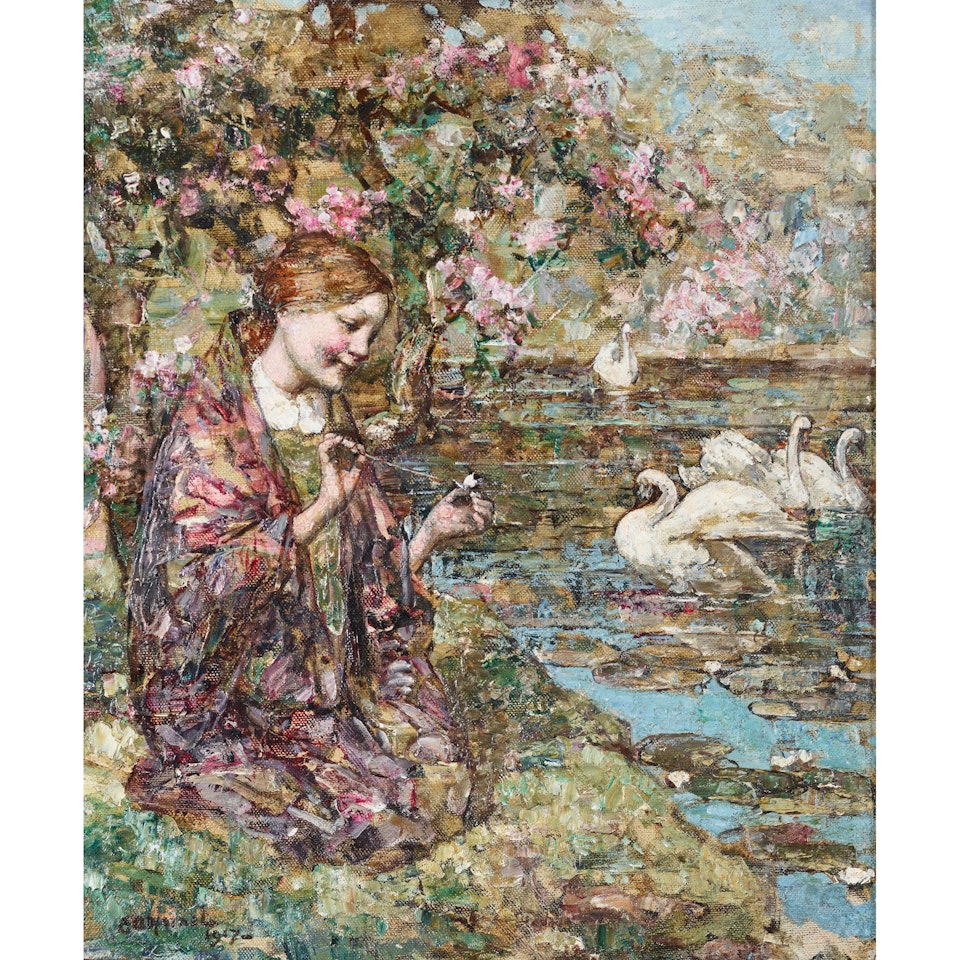 BY THE LAKESIDE by Edward Atkinson Hornel