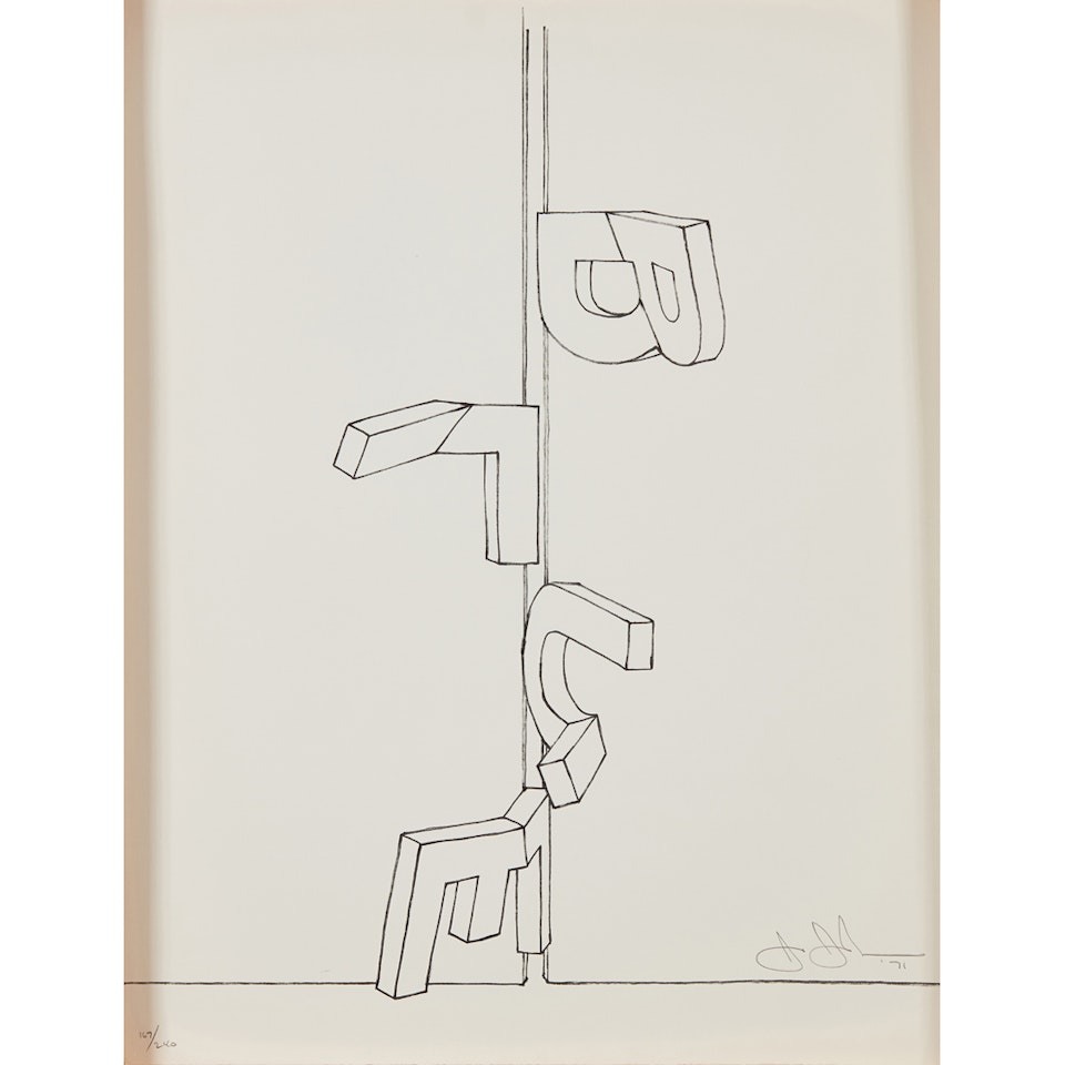 BENT BLUE by Jasper Johns