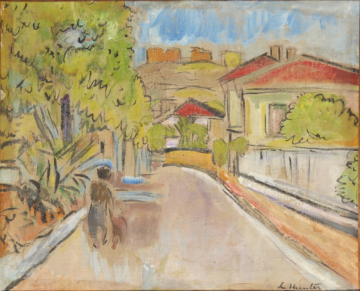 AN AFTERNOON WALK, SOUTH OF FRANCE by George Leslie Hunter