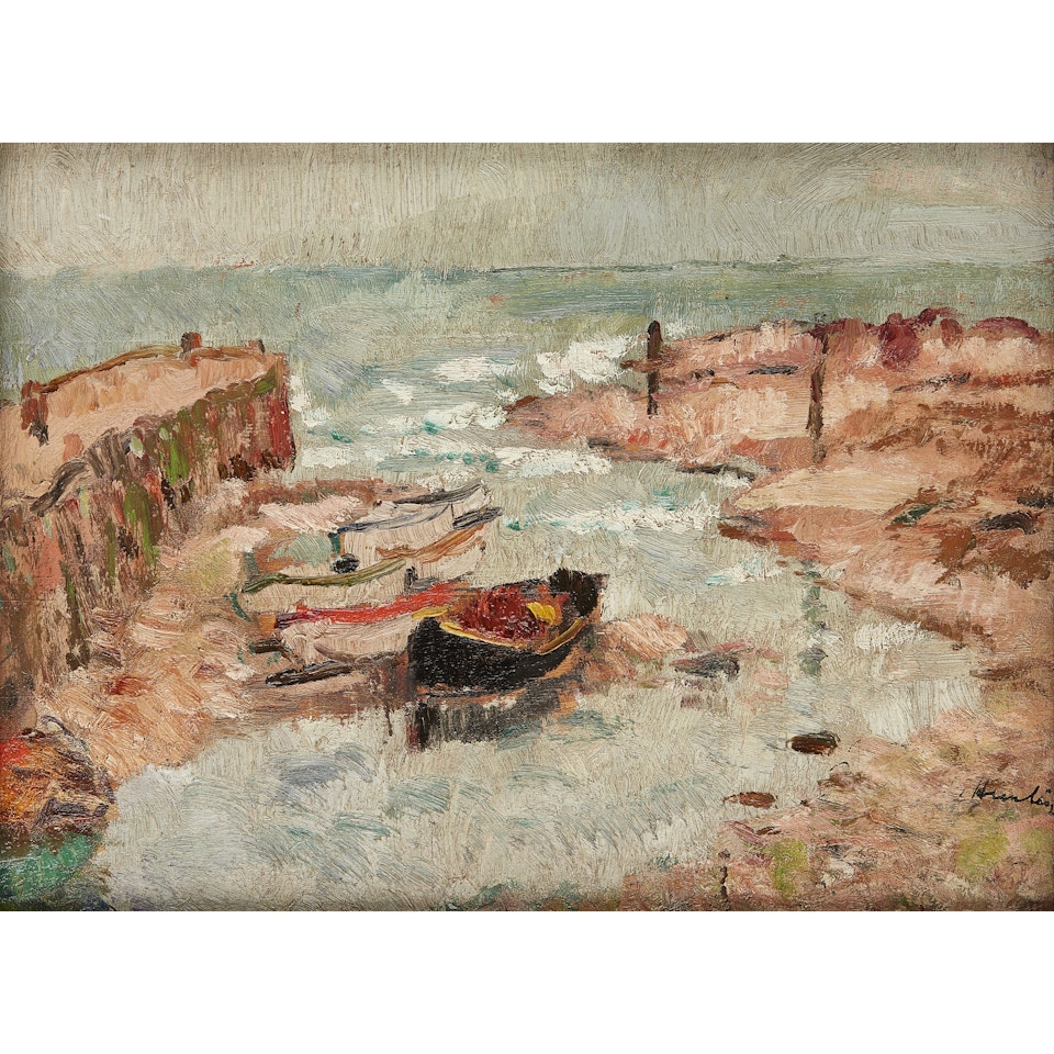 Beached boats, Lower Largo by George Leslie Hunter
