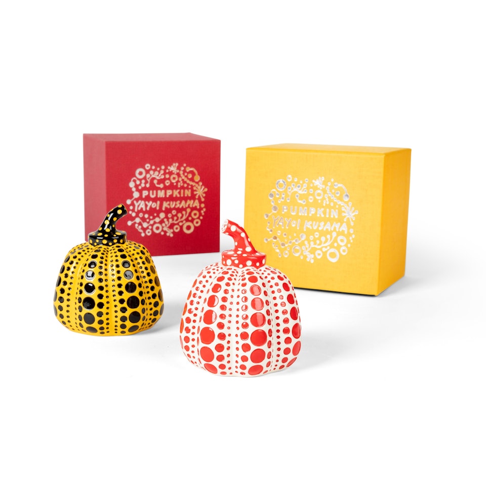 Pumpkins (Yellow/Black and Red/White) by Yayoi Kusama