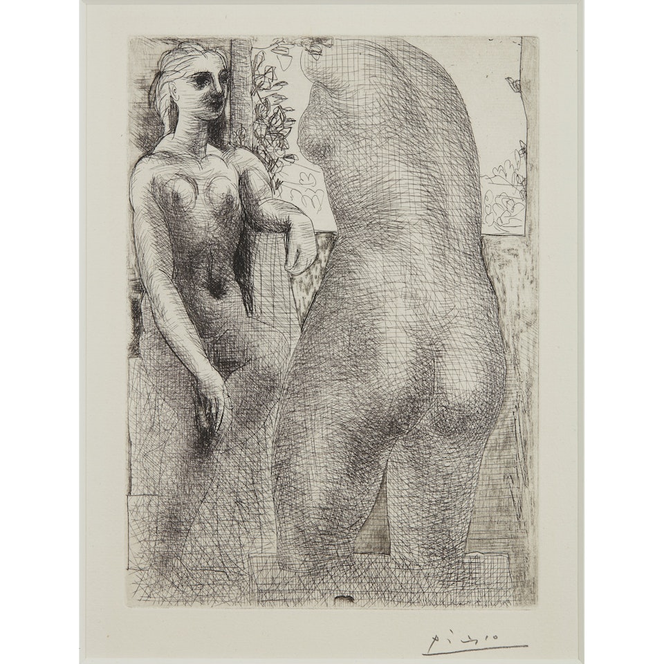 MARIE-THÉRÈSE REGARDENT SON CORPS SCULPTÉ from LA SUITE VOLLARD by Pablo Picasso