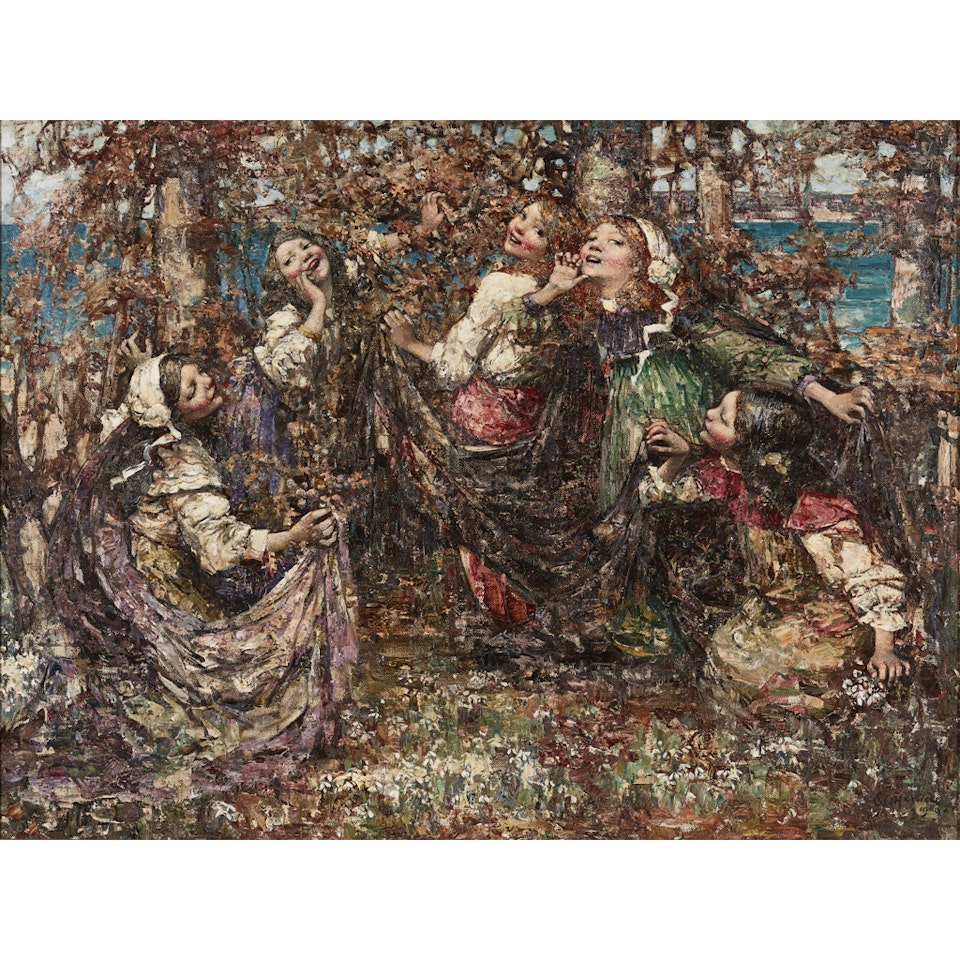 RING A RING O'ROSES by Edward Atkinson Hornel