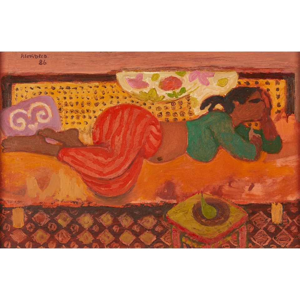 TUNISIAN GIRL ON A COUCH by Alberto Morrocco