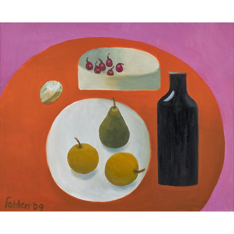Black Bottle, Pear and Apples by Mary Fedden