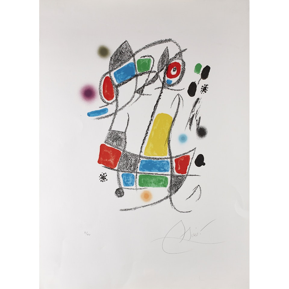 PLATE FROM 'MARAVILLAS CON VARIACIONES EN EL JARDIN DE MIRO' by Joan Miró