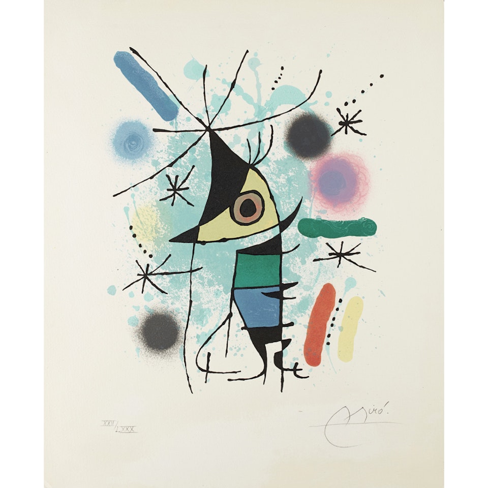PLATE 13 FROM 'MIRO LITHOGRAPHS I' by Joan Miró