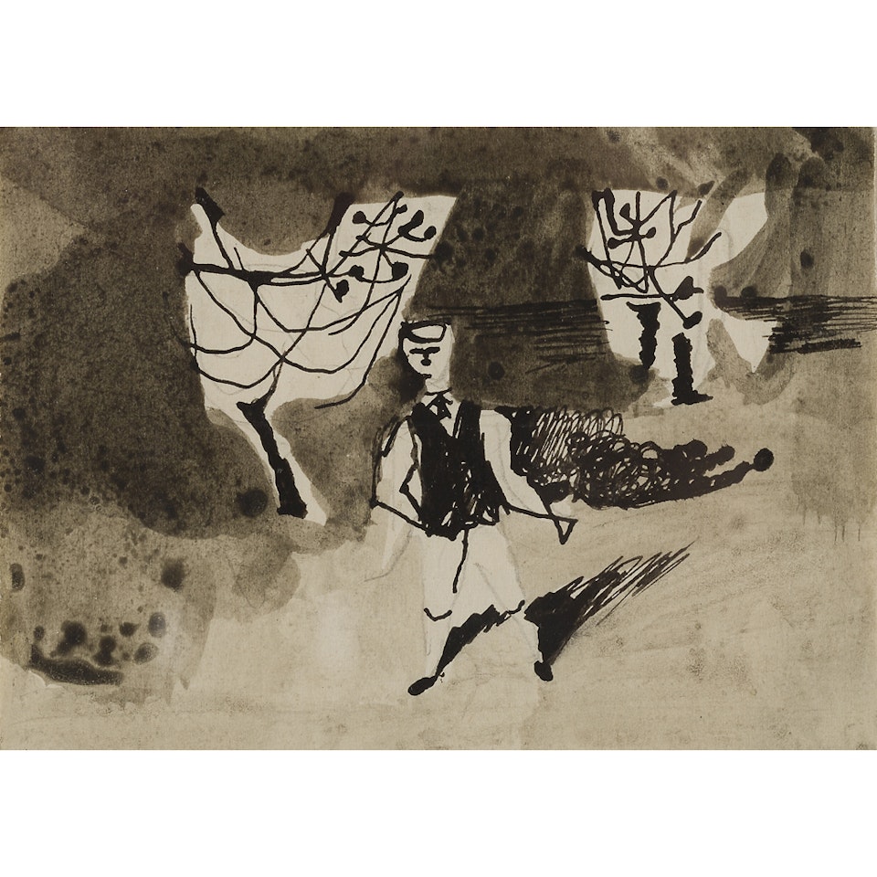 FIGURE IN ORCHARD by Keith Vaughan