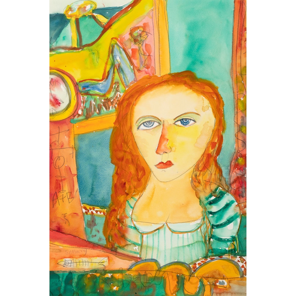 Girl in Green Dress by John Bellany