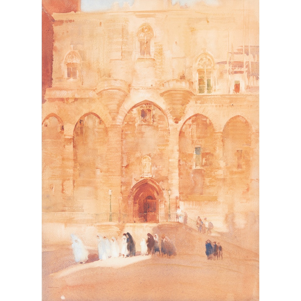 THE PAPAL PALACE, AVIGNON by William Russell Flint