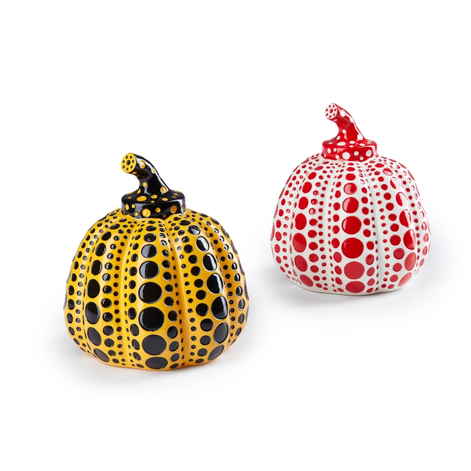 PUMPKINS (YELLOW/BLACK AND RED/WHITE) by Yayoi Kusama