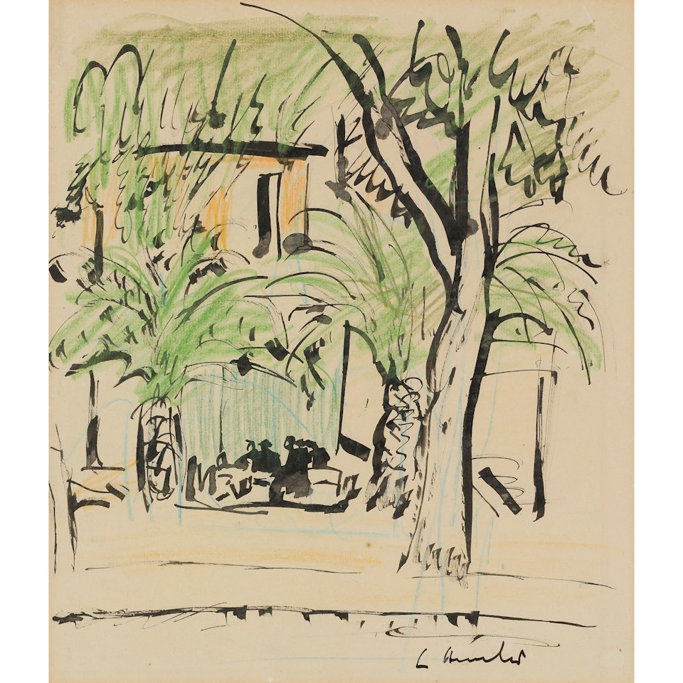 CAFE, SOUTH OF FRANCE by George Leslie Hunter